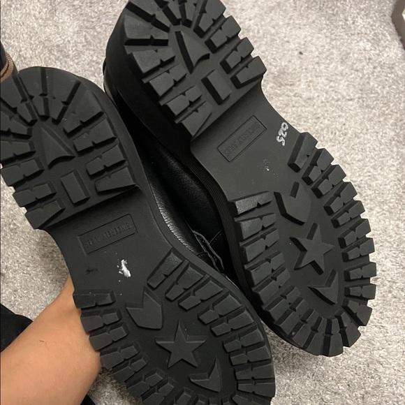 Sincerly Jules Black Chunky Lug Penny Loafers - Picture 6 of 6